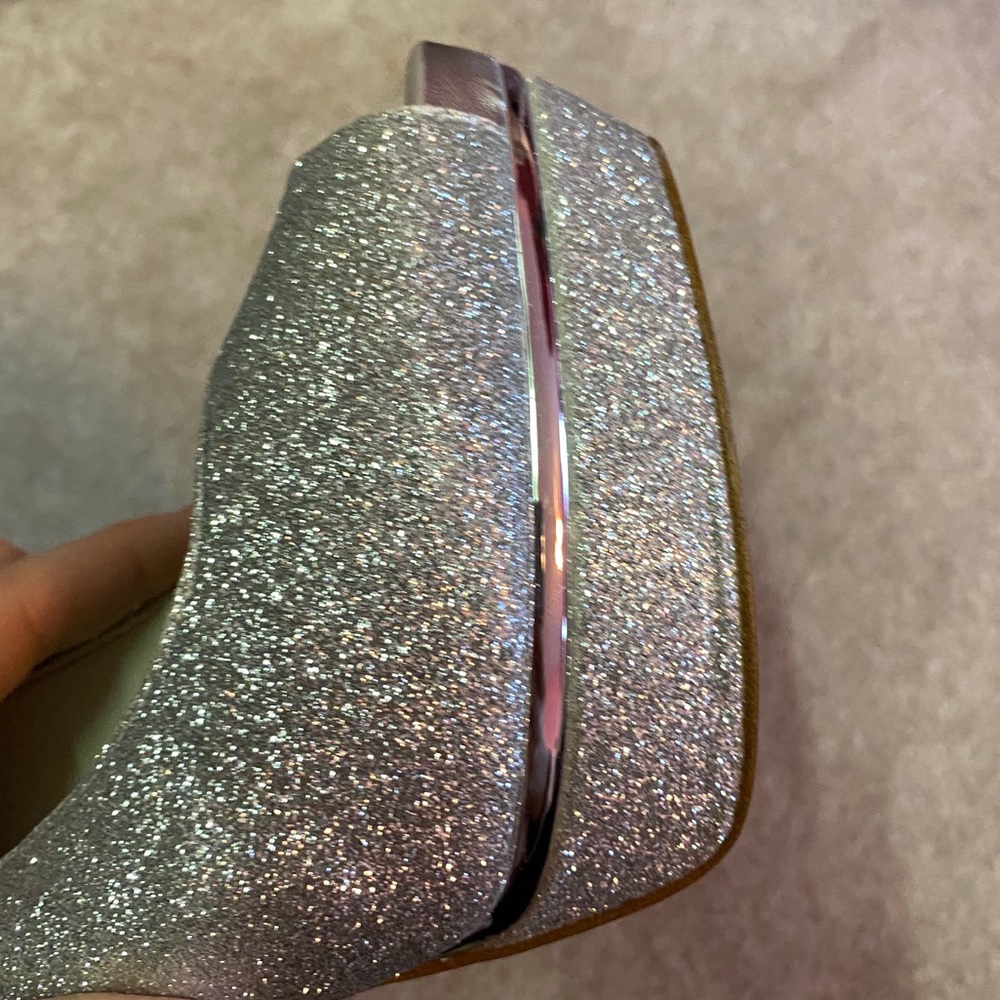 Aldo Silver Sparkle Slingback Platform 8.5 - Picture 4 of 8
